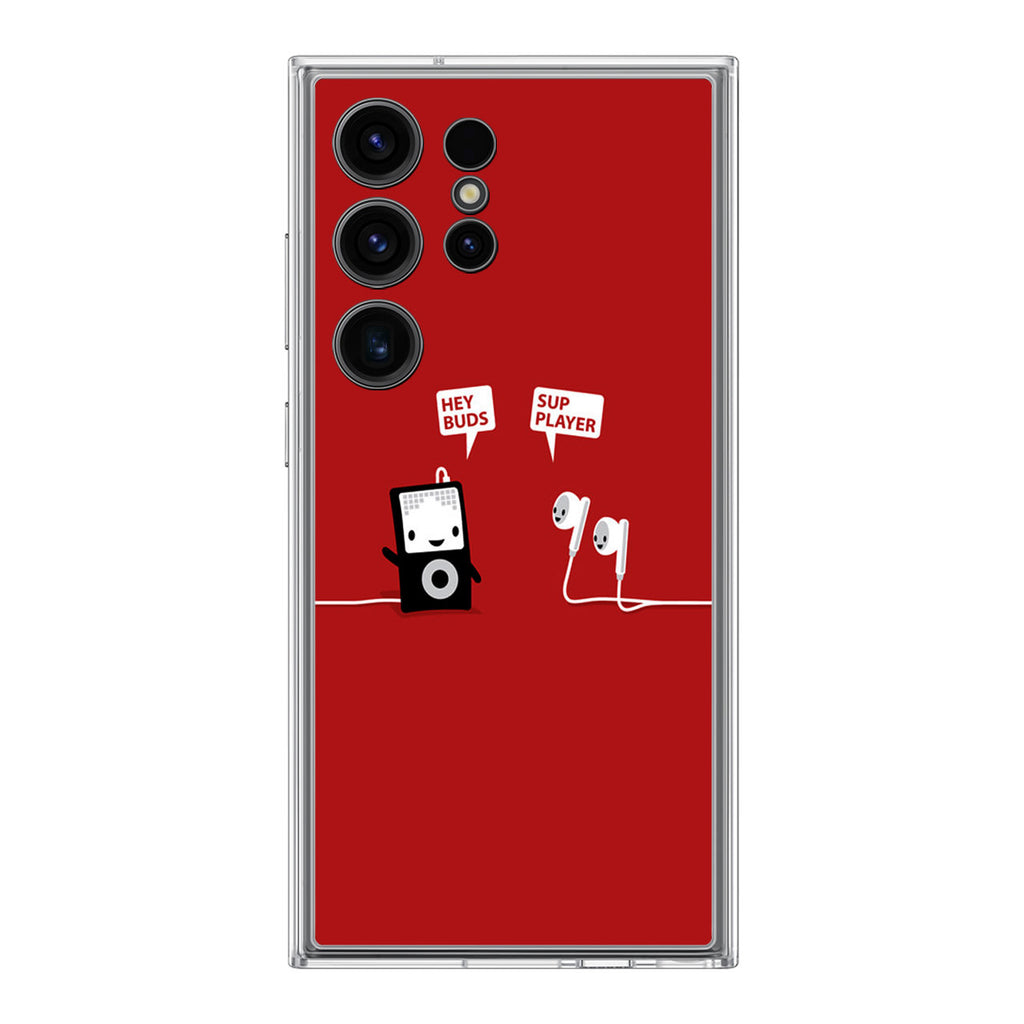 Funny Music Headphones Player Buds Samsung Galaxy S24 Ultra Case