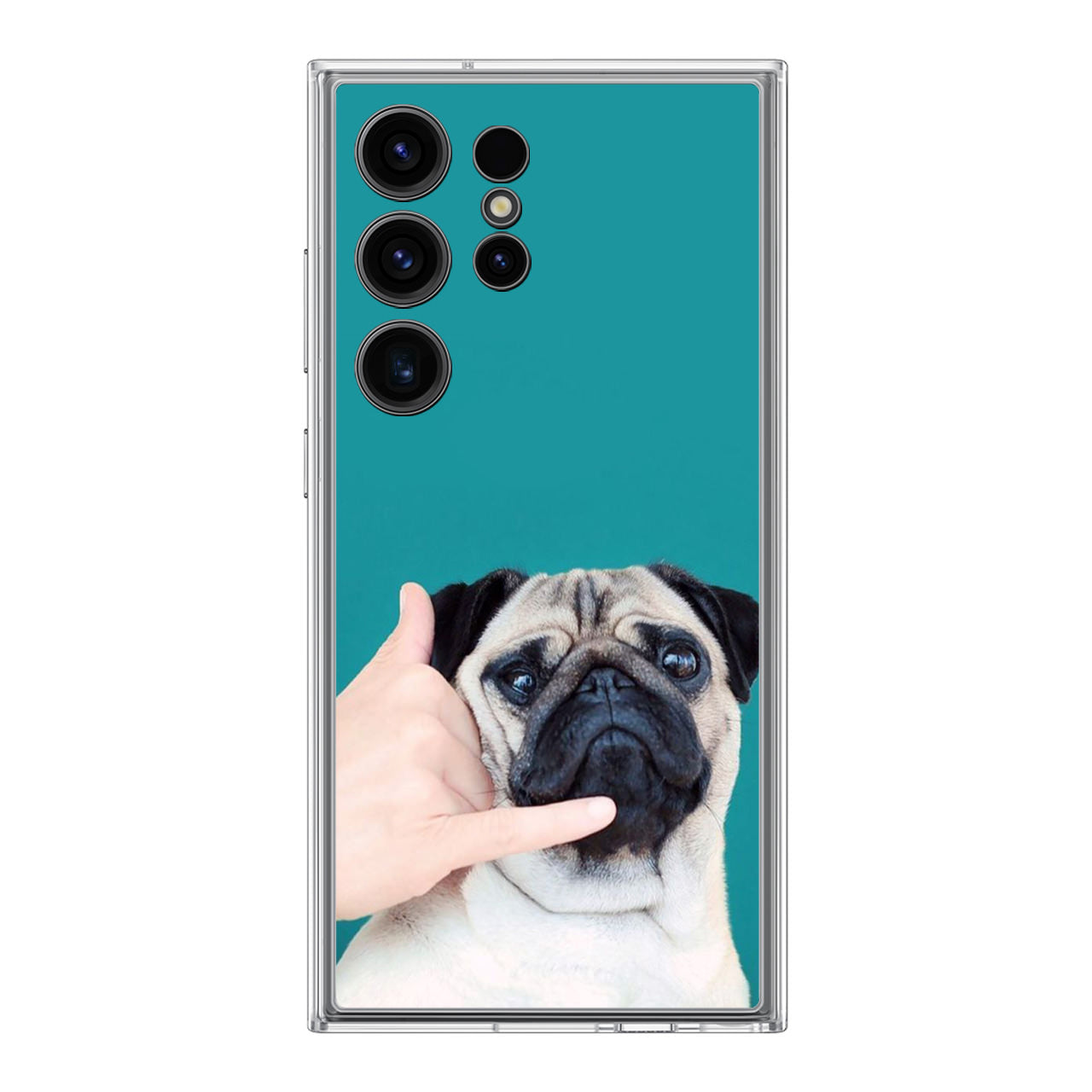 Pug is on the Phone Samsung Galaxy S24 Ultra Case