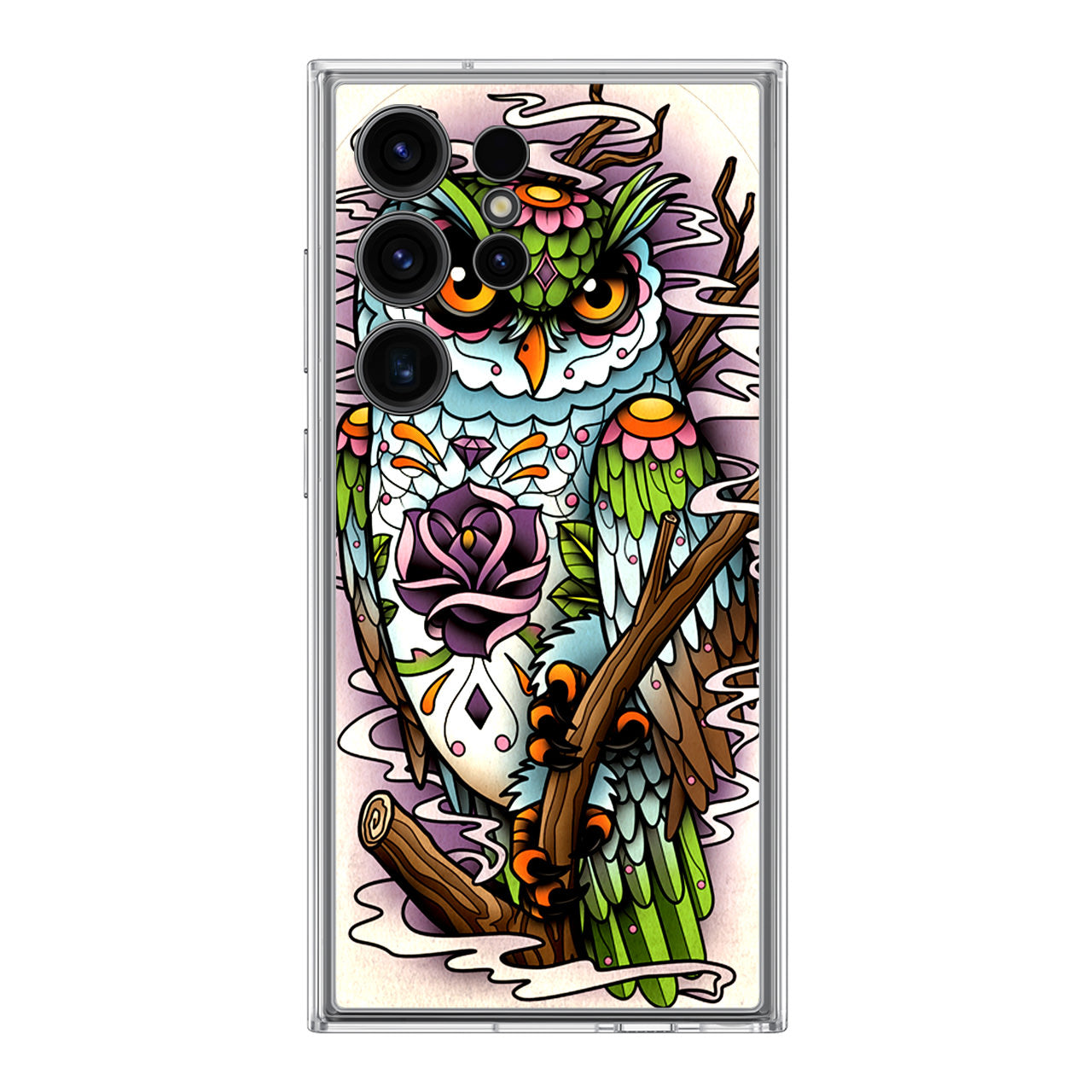 Sugar Skull Owl Tattoo Samsung Galaxy S24 Ultra Case