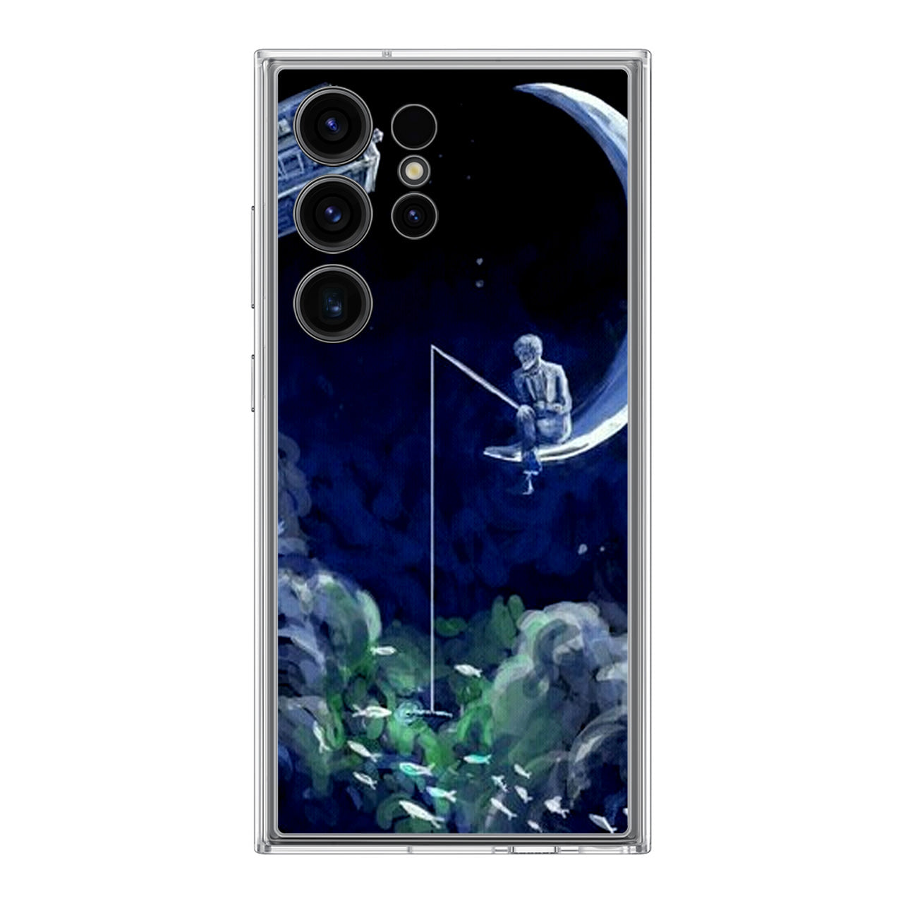 Tardis Walking To The Moon Samsung Galaxy S24 Ultra Case