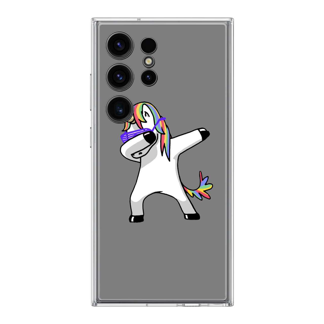 Unicorn Dabbing Grey Samsung Galaxy S24 Ultra Case