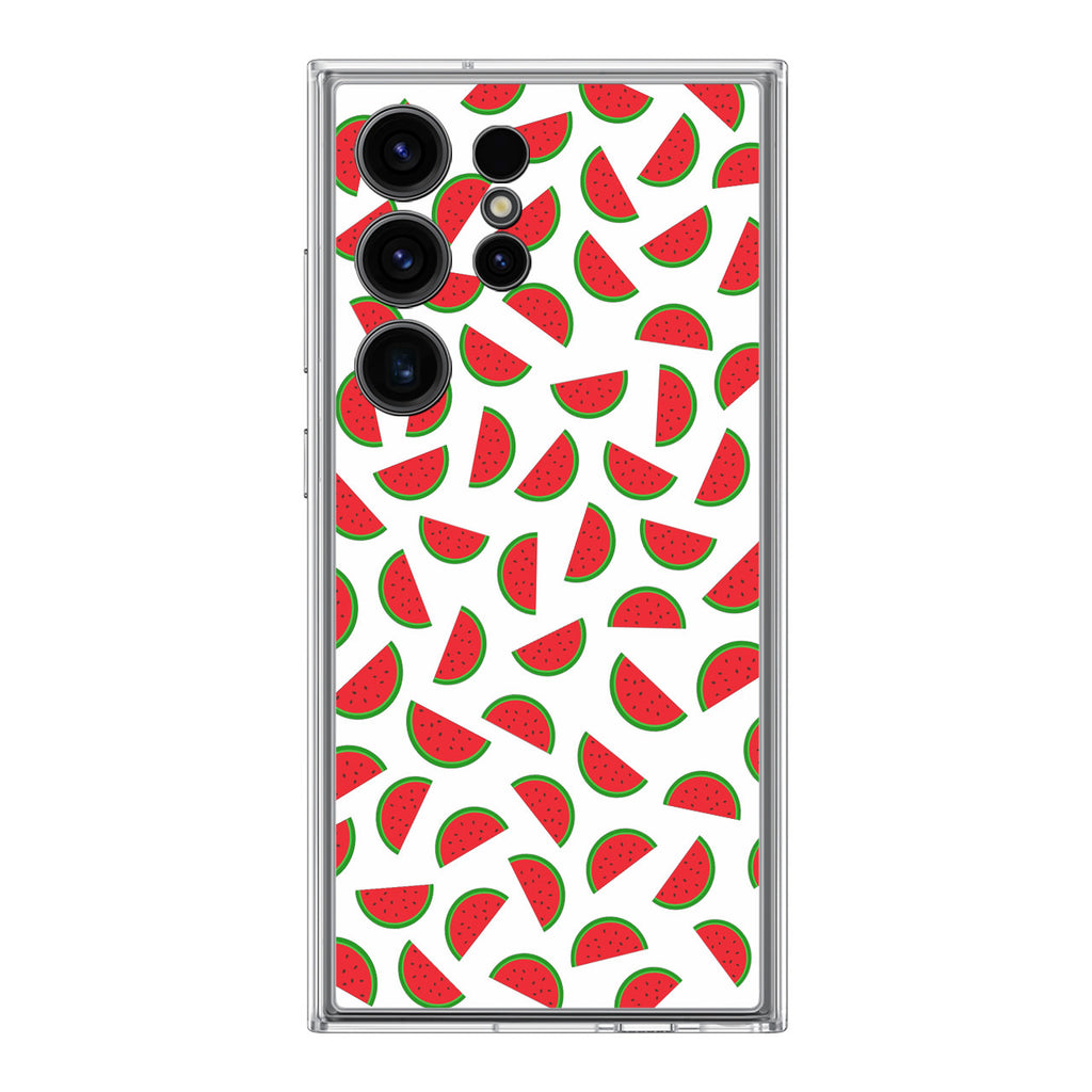 Watermelon Fruit Pattern White Samsung Galaxy S24 Ultra Case