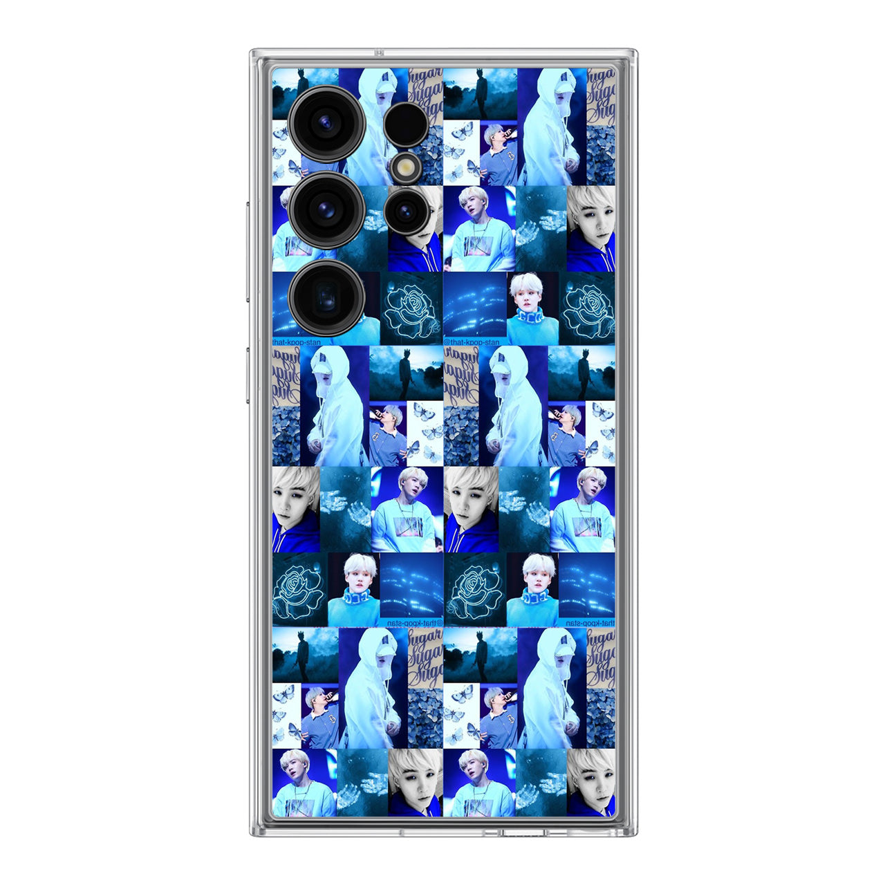 BTS Suga Blue Aesthetic Collage Samsung Galaxy S24 Ultra Case