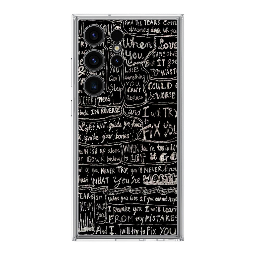 Fix You Lyrics Samsung Galaxy S24 Ultra Case