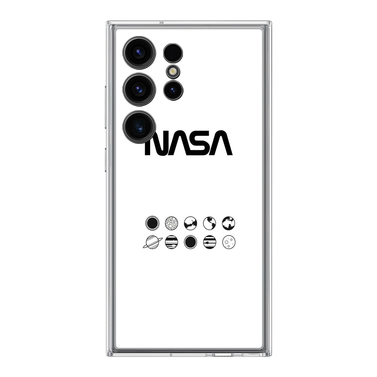 NASA Minimalist White Samsung Galaxy S24 Ultra Case