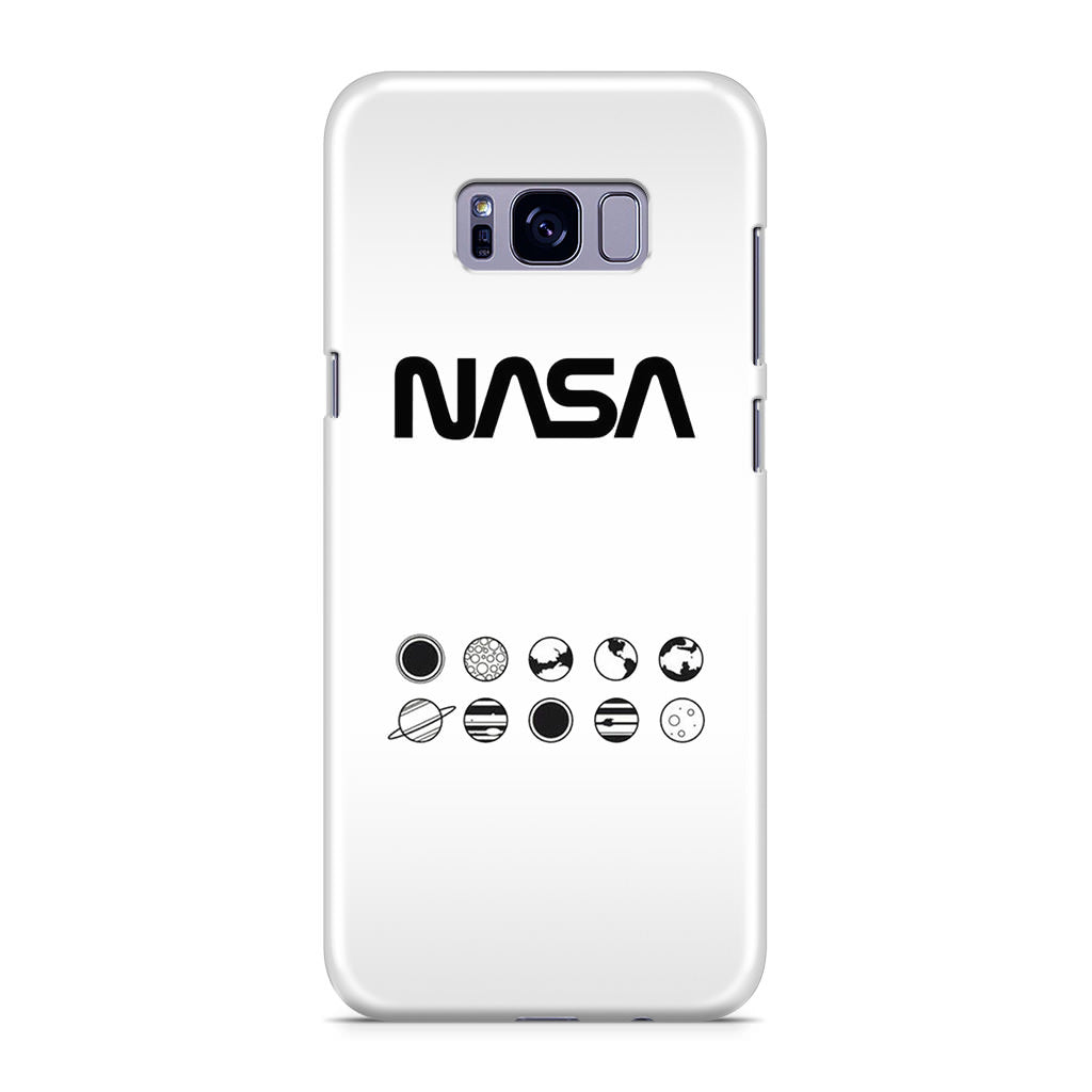 NASA Minimalist White Galaxy S8 Case