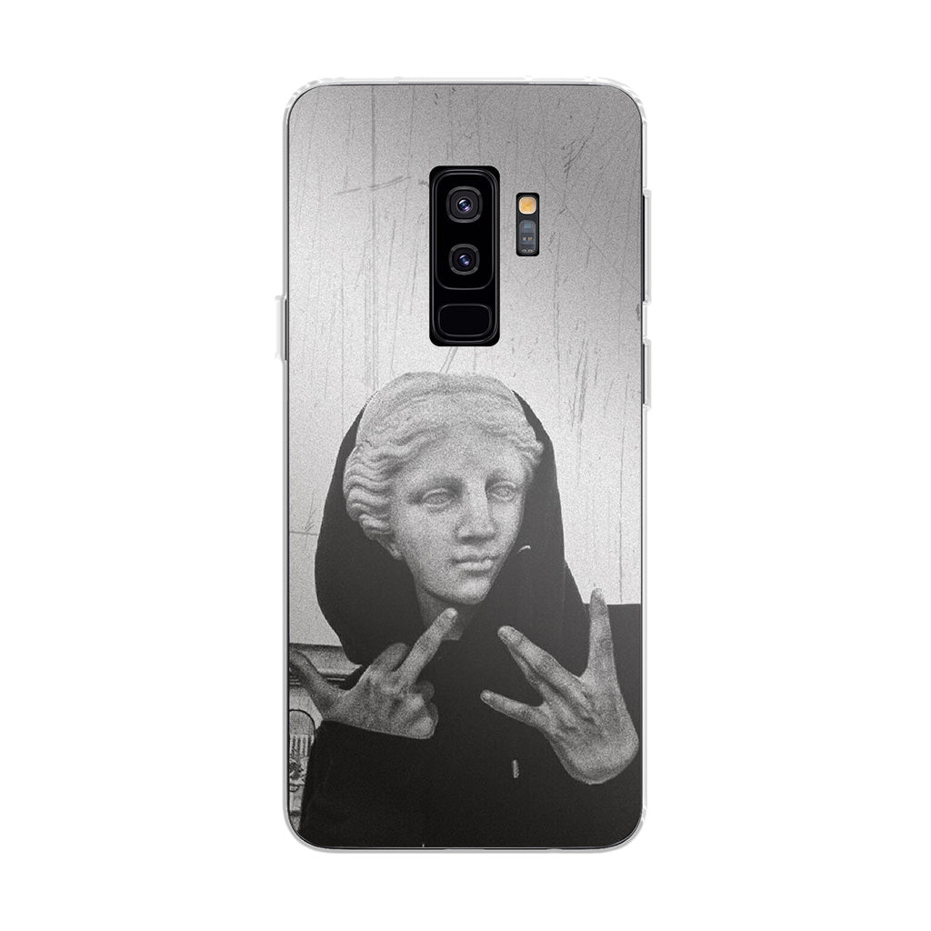 Greek Statue Wearing Hoodie Galaxy S9 Plus Case