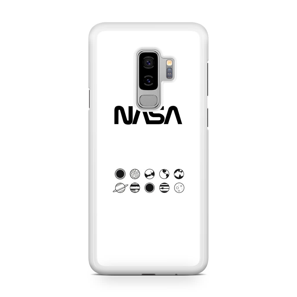 NASA Minimalist White Galaxy S9 Plus Case