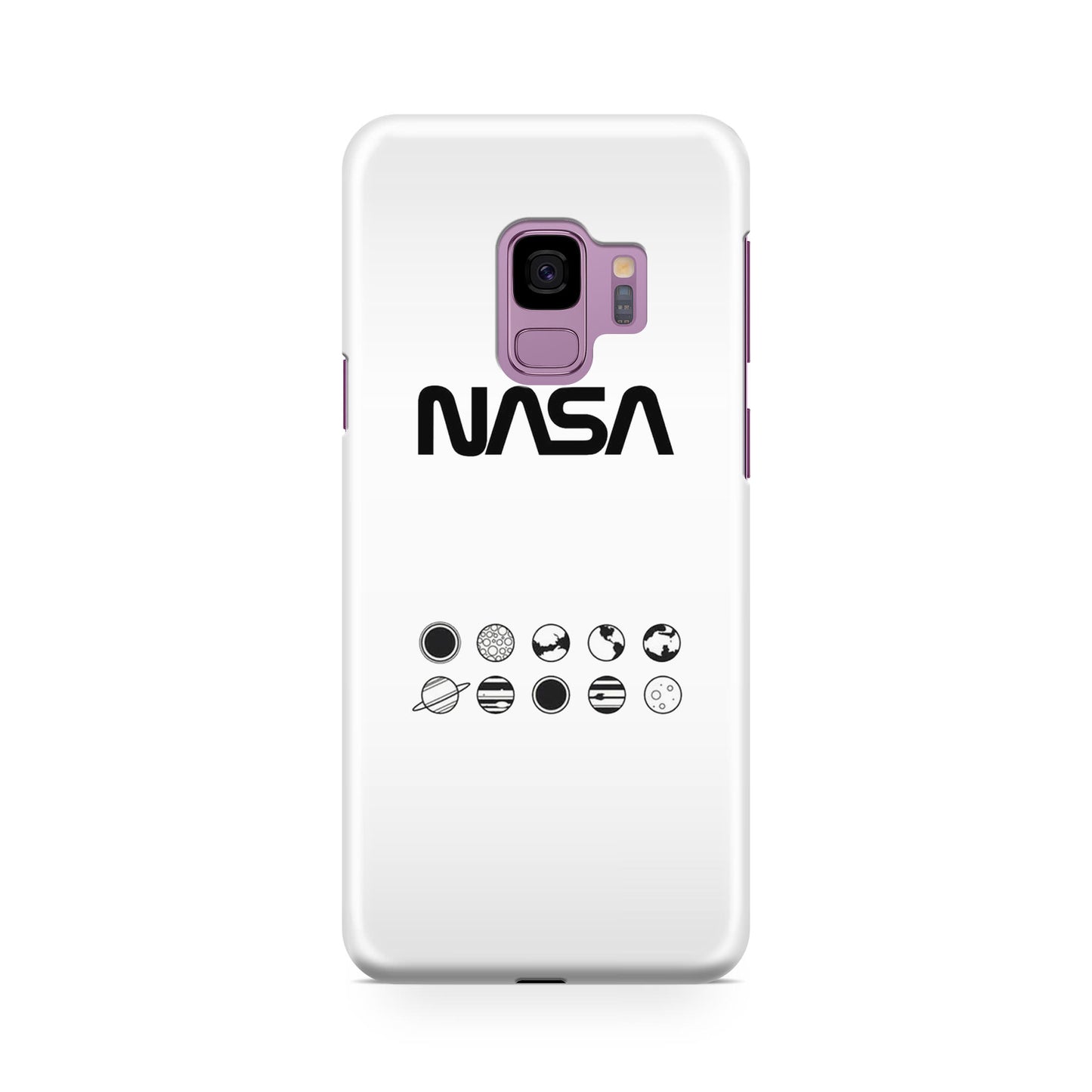 NASA Minimalist White Galaxy S9 Case