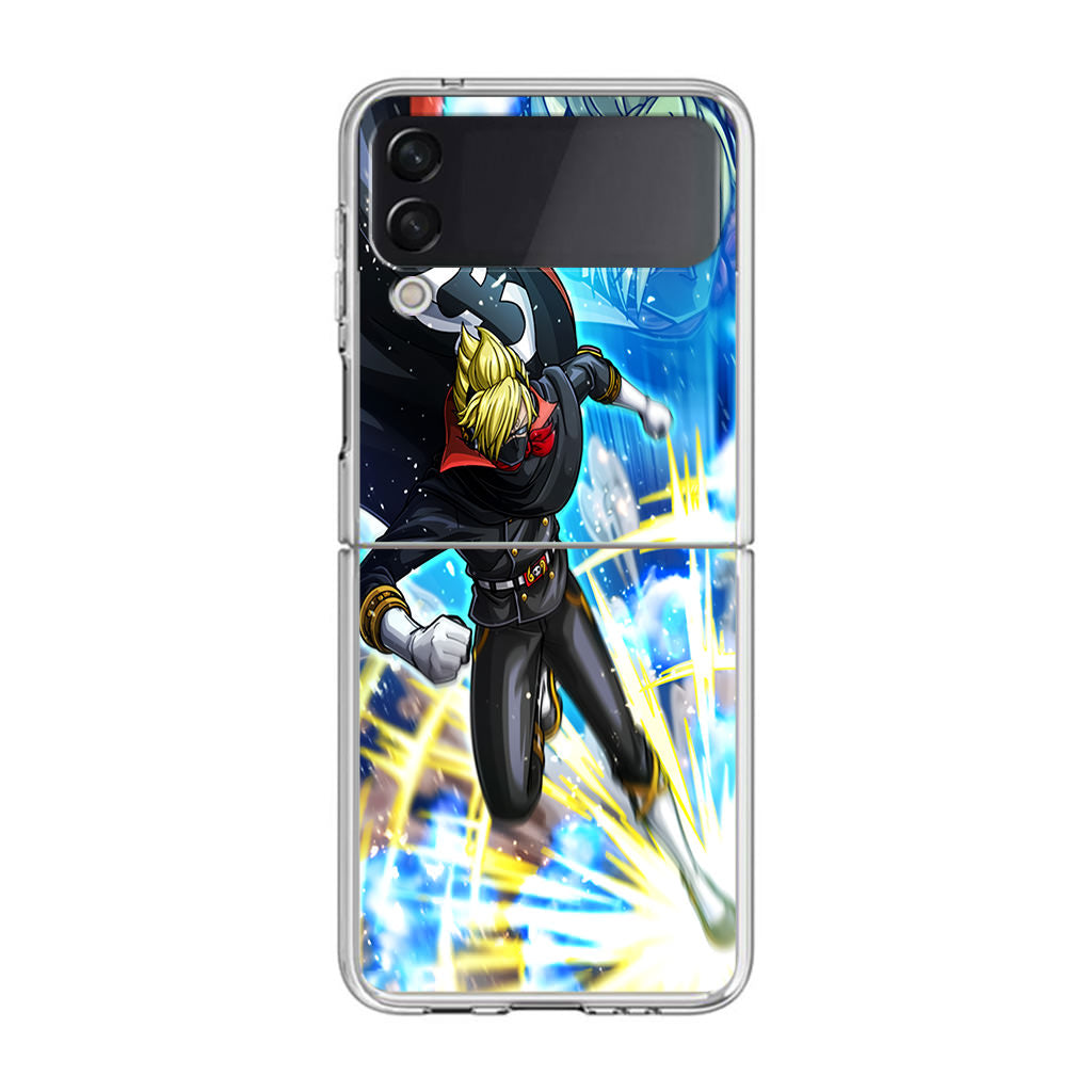 Sanji In Stealth Black Suit Samsung Galaxy Z Flip 3 Case