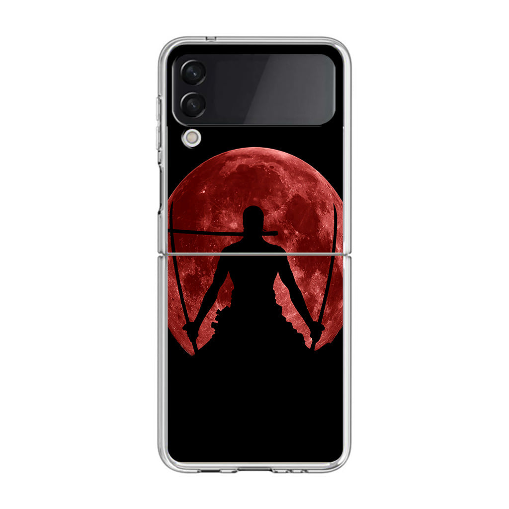 Silhouette Of Zoro In Santoryu Mode Samsung Galaxy Z Flip 3 Case