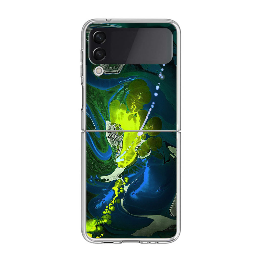 Abstract Green Blue Art Samsung Galaxy Z Flip 3 Case