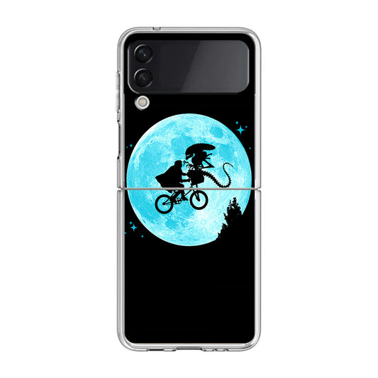 Alien Bike to the Moon Samsung Galaxy Z Flip 3 Case