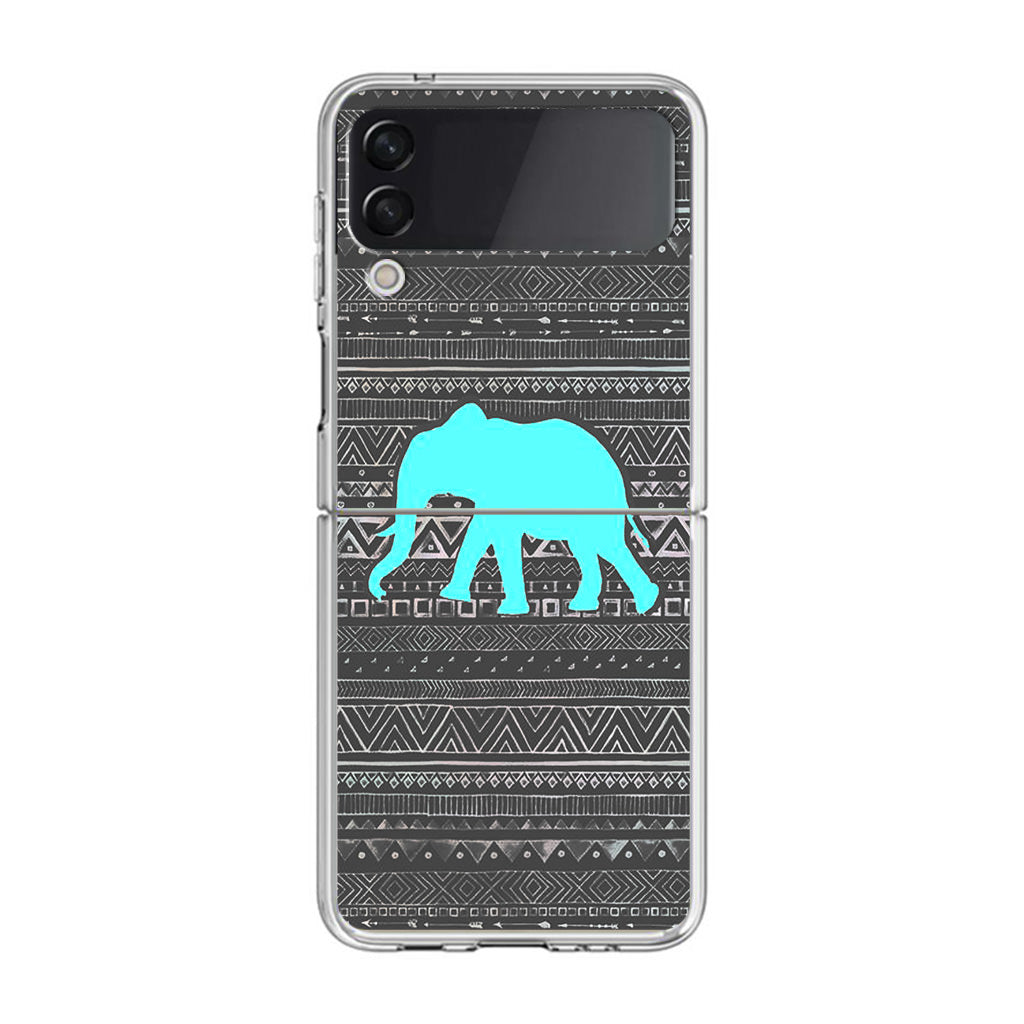 Aztec Elephant Turquoise Samsung Galaxy Z Flip 3 Case