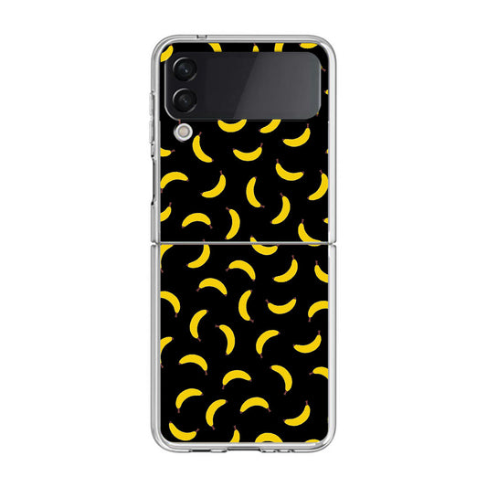 Bananas Fruit Pattern Black Samsung Galaxy Z Flip 3 Case