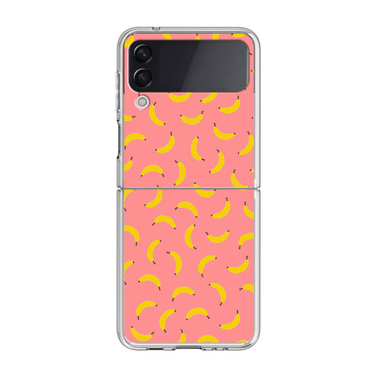 Bananas Fruit Pattern Pink Samsung Galaxy Z Flip 3 Case