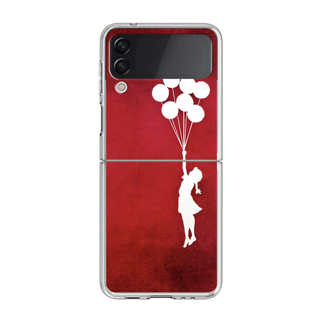 Banksy Girl With Balloons Red Samsung Galaxy Z Flip 3 Case