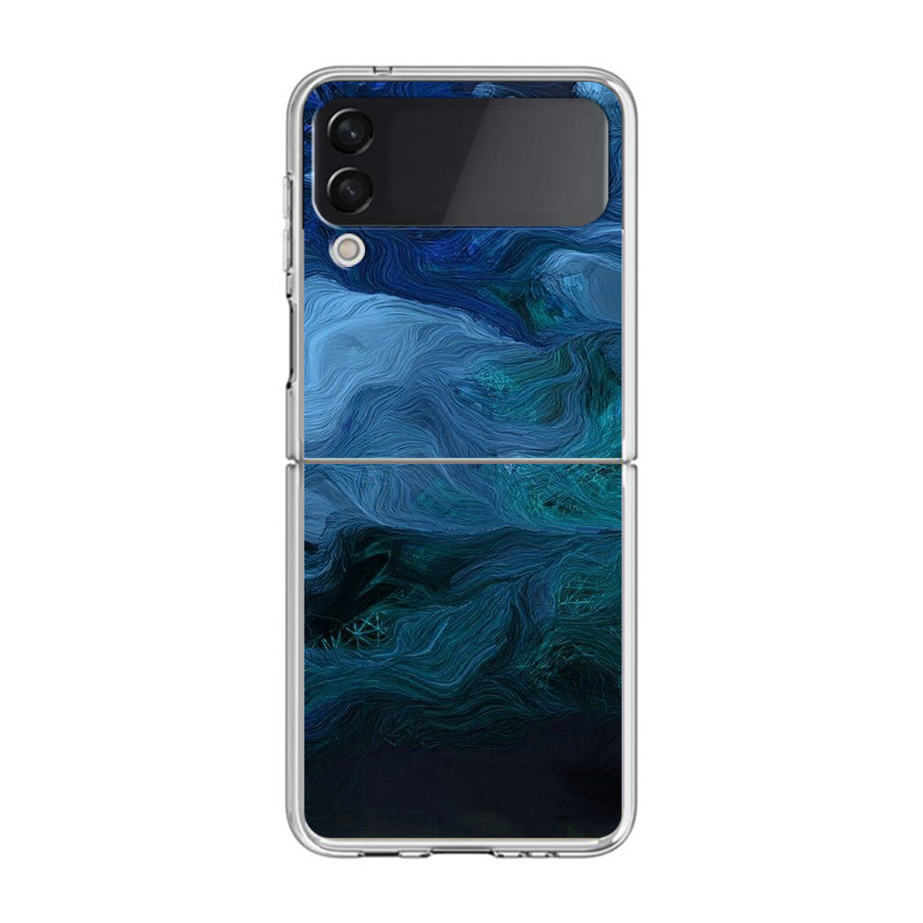 Blue Abstract Art Samsung Galaxy Z Flip 3 Case