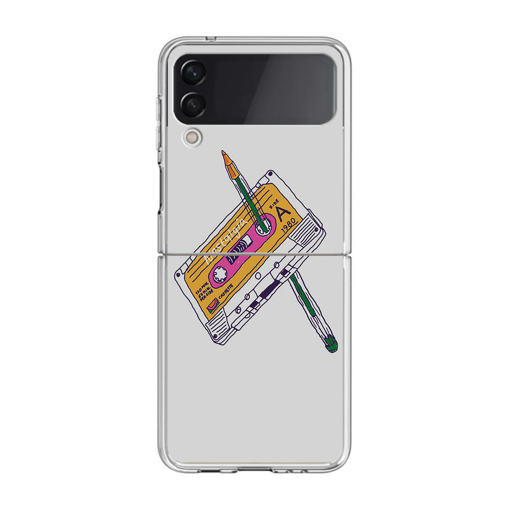 Cassete Tape Old Samsung Galaxy Z Flip 3 Case