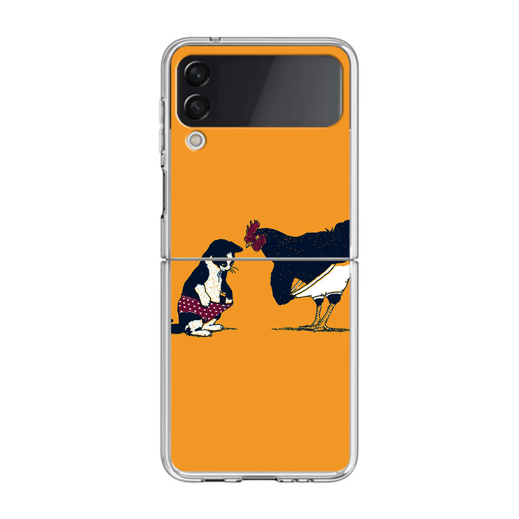 Cat Chicken Yellow Underwear Cute Samsung Galaxy Z Flip 3 Case