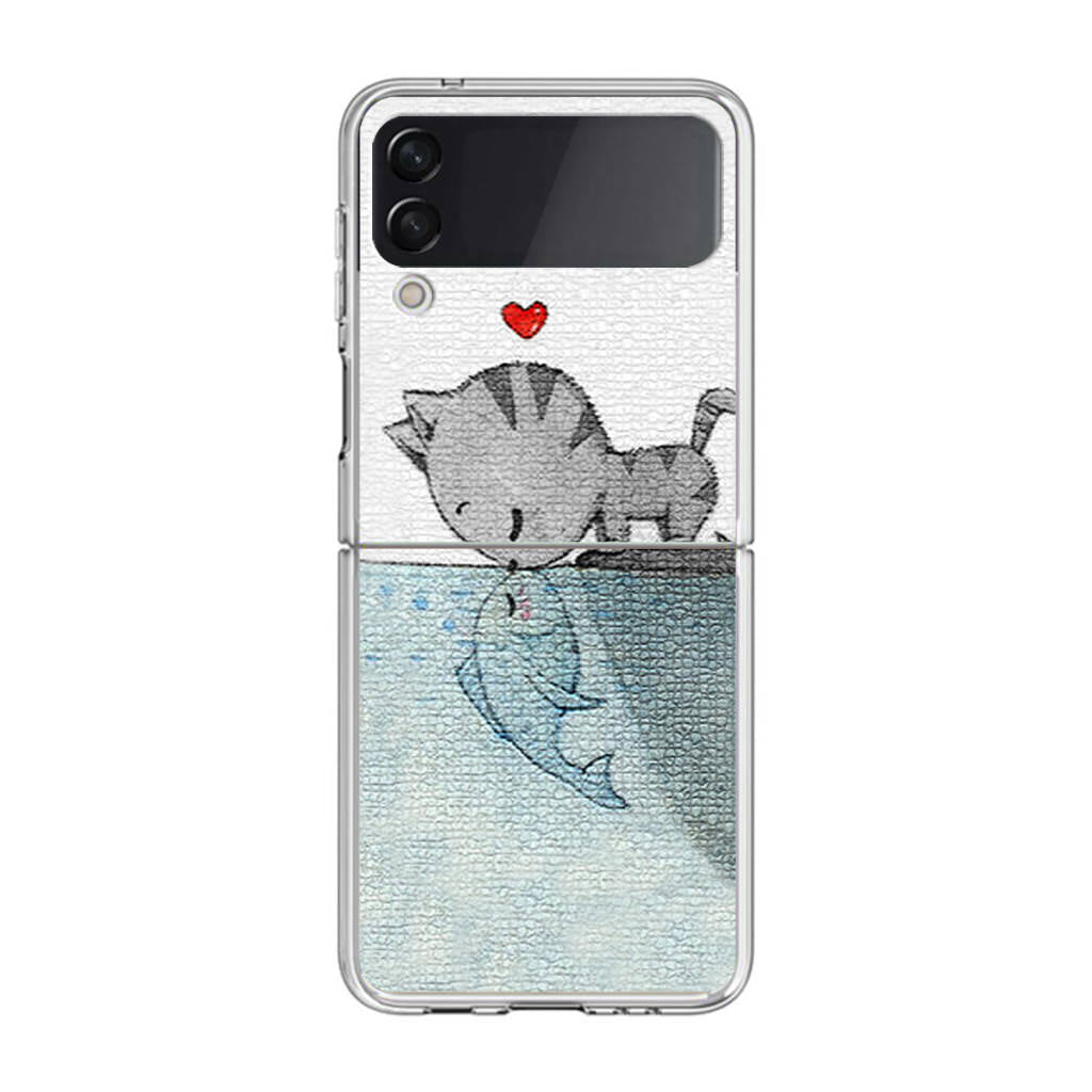 Cat Fish Kisses Samsung Galaxy Z Flip 3 Case