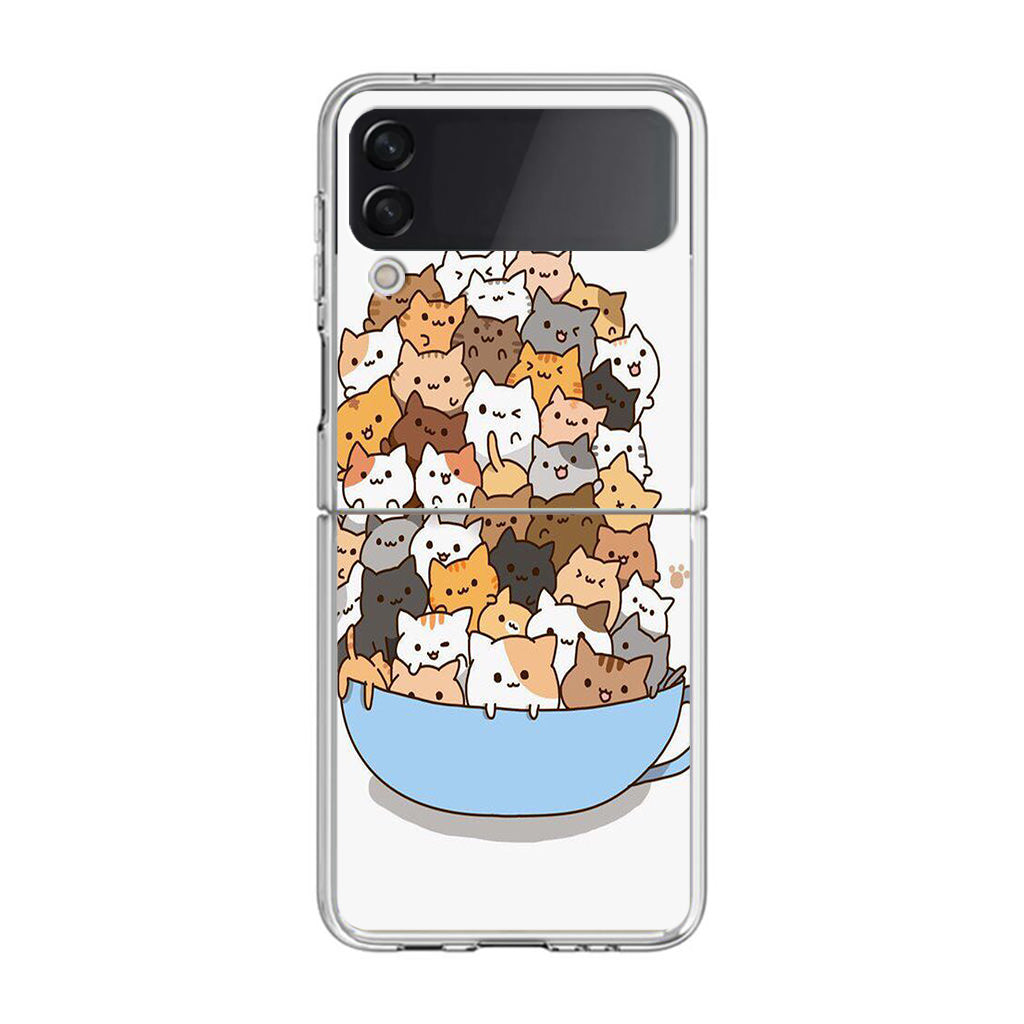 Cats on A Bowl Samsung Galaxy Z Flip 3 Case