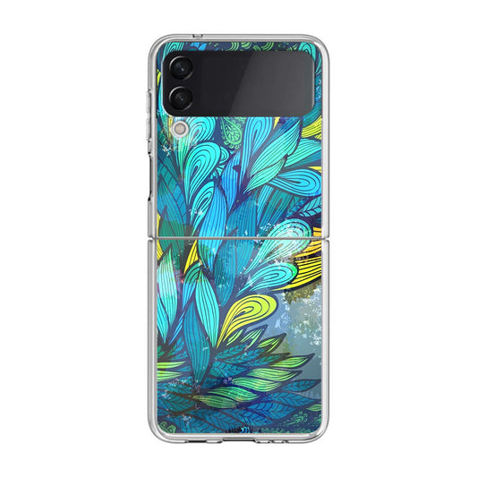 Colorful Art in Blue Samsung Galaxy Z Flip 3 Case