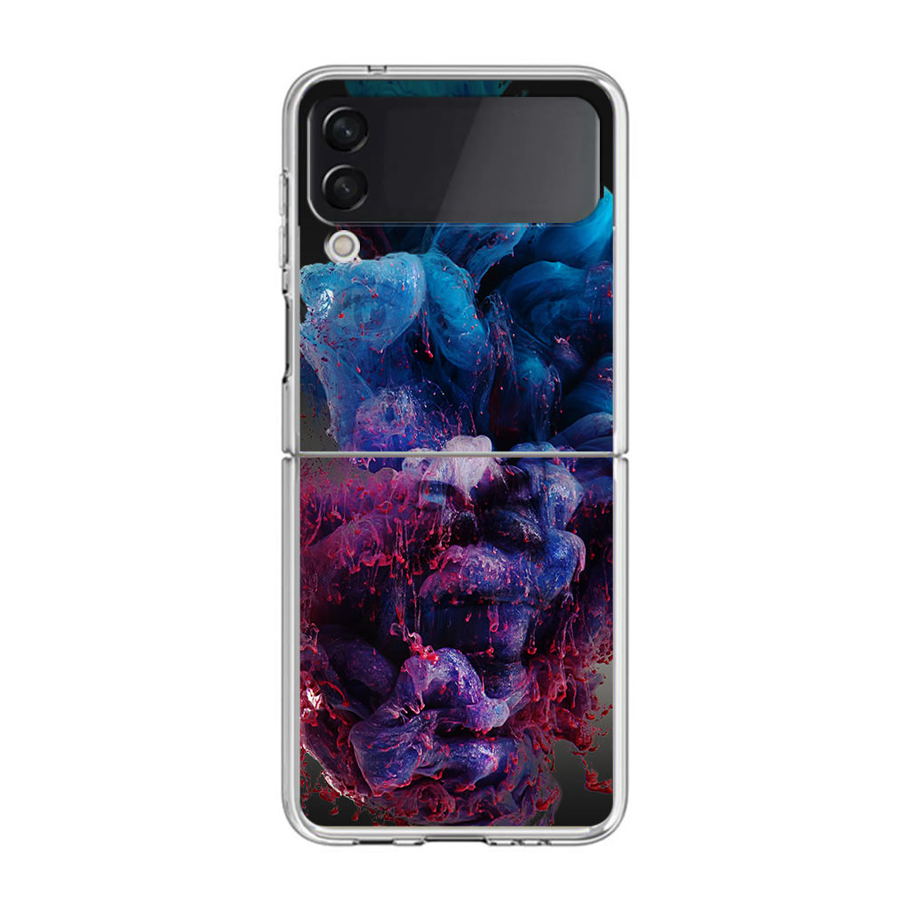 Colorful Dust Art on Black Samsung Galaxy Z Flip 3 Case