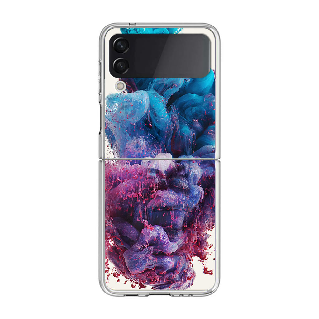 Colorful Dust Art on White Samsung Galaxy Z Flip 3 Case