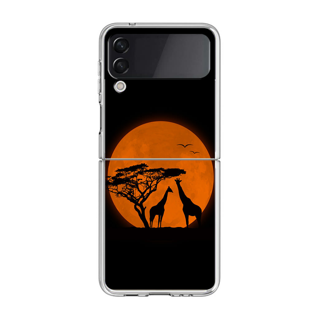 Giraffes Silhouette Samsung Galaxy Z Flip 3 Case