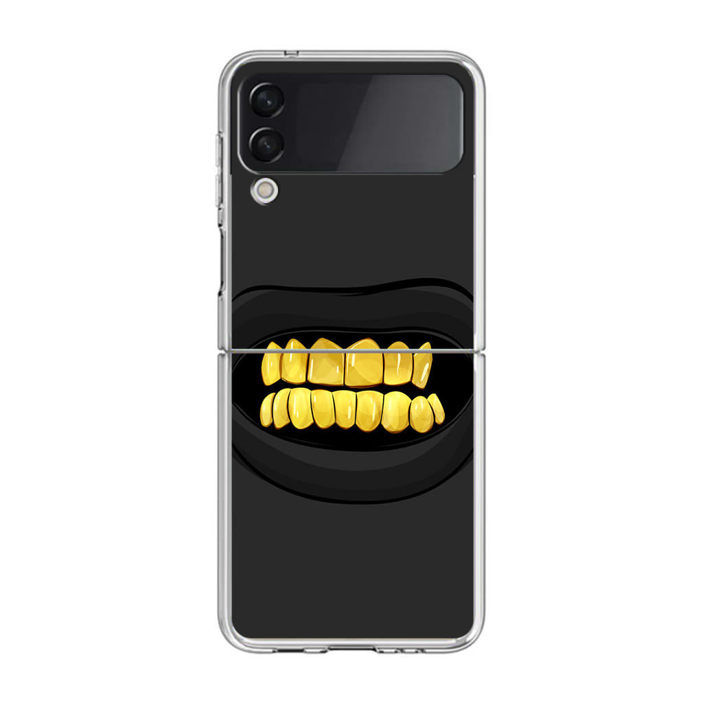 Gold Grillz Samsung Galaxy Z Flip 4 Case