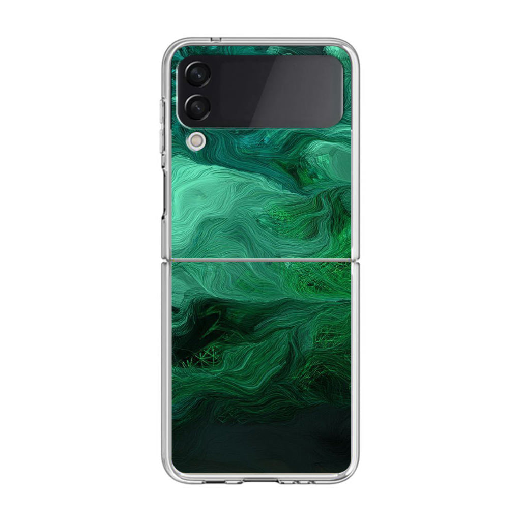 Green Abstract Art Samsung Galaxy Z Flip 3 Case