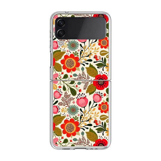 Hello Spring Pattern Samsung Galaxy Z Flip 3 Case