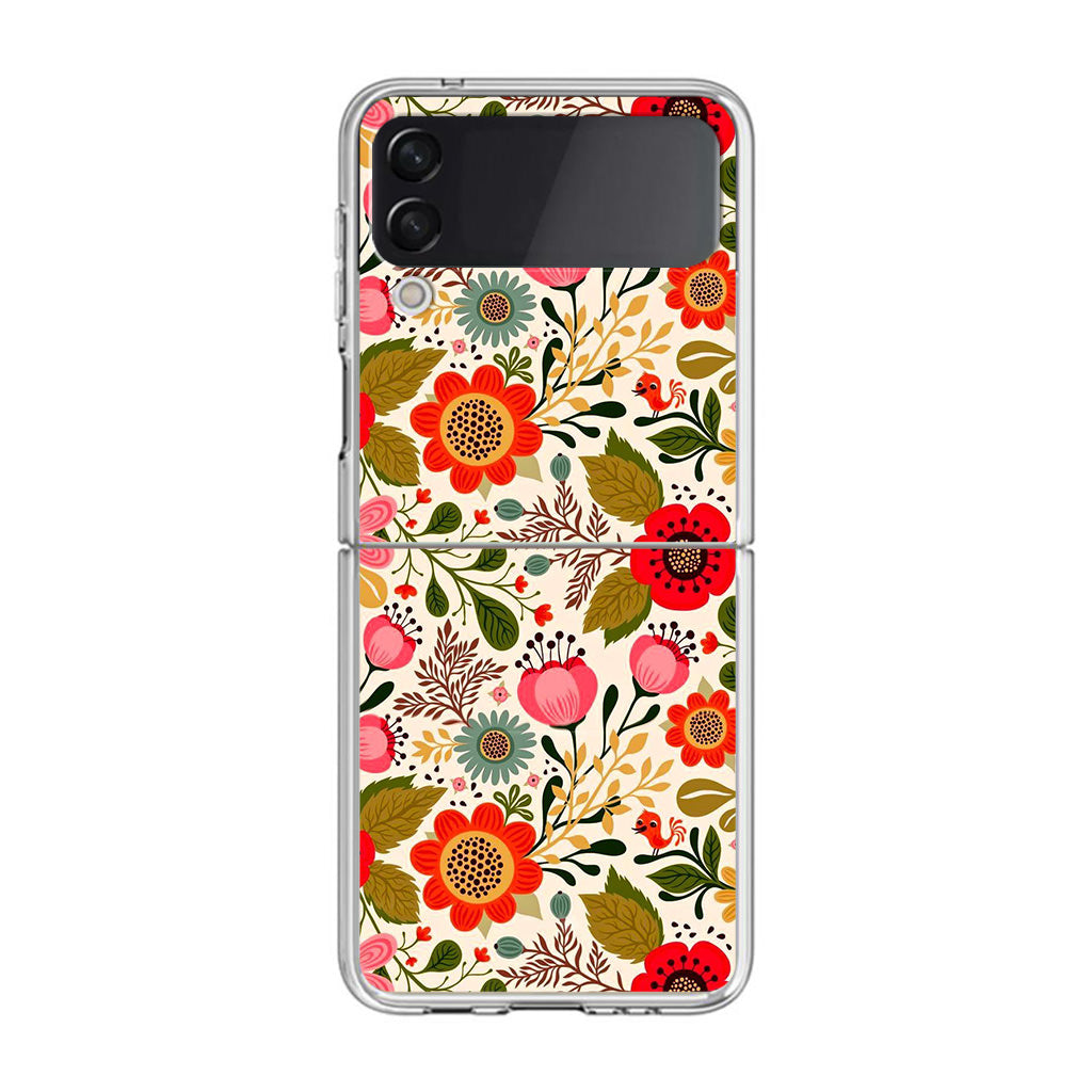 Hello Spring Pattern Samsung Galaxy Z Flip 4 Case