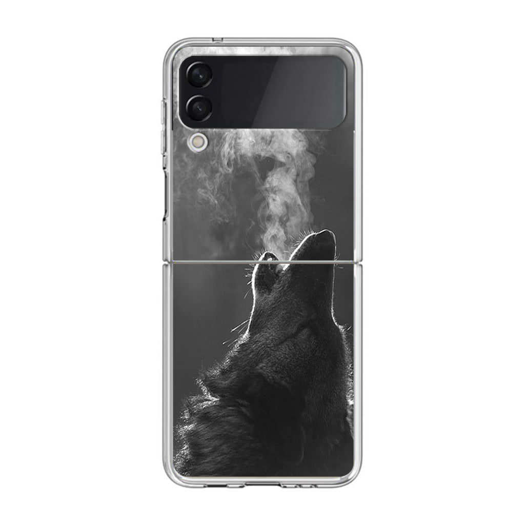 Howling Wolves Black and White Samsung Galaxy Z Flip 3 Case