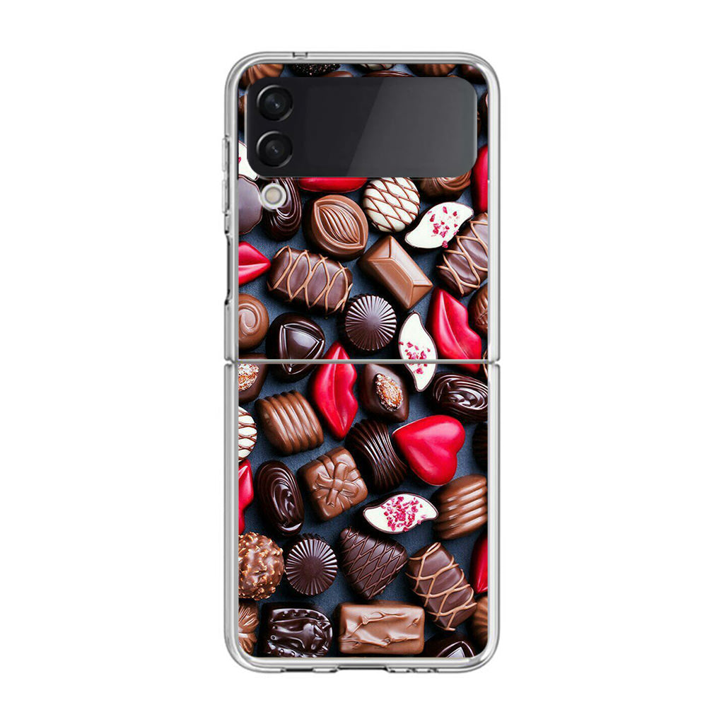 I Love Choco Pattern Samsung Galaxy Z Flip 3 Case