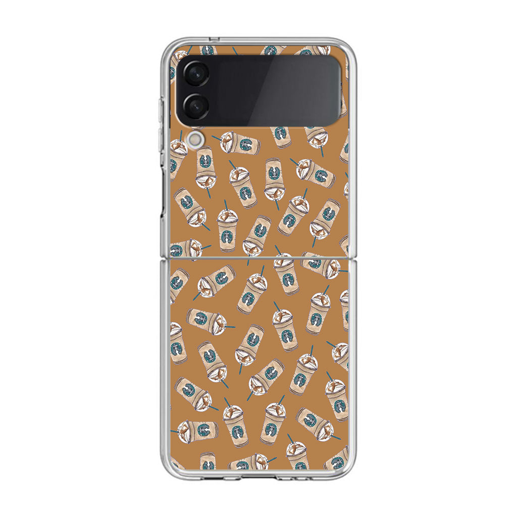 Iced Cappuccinos Lover Pattern Samsung Galaxy Z Flip 3 Case