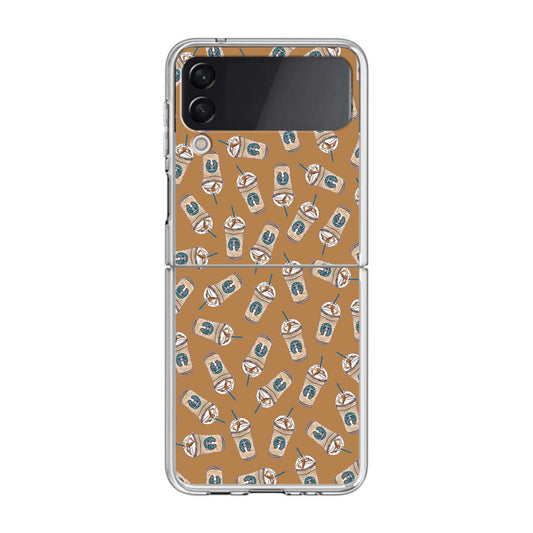 Iced Cappuccinos Lover Pattern Samsung Galaxy Z Flip 4 Case