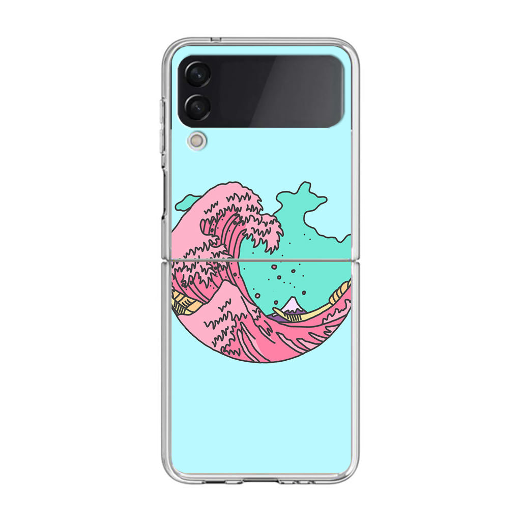 Japanese Pastel Wave Samsung Galaxy Z Flip 3 Case