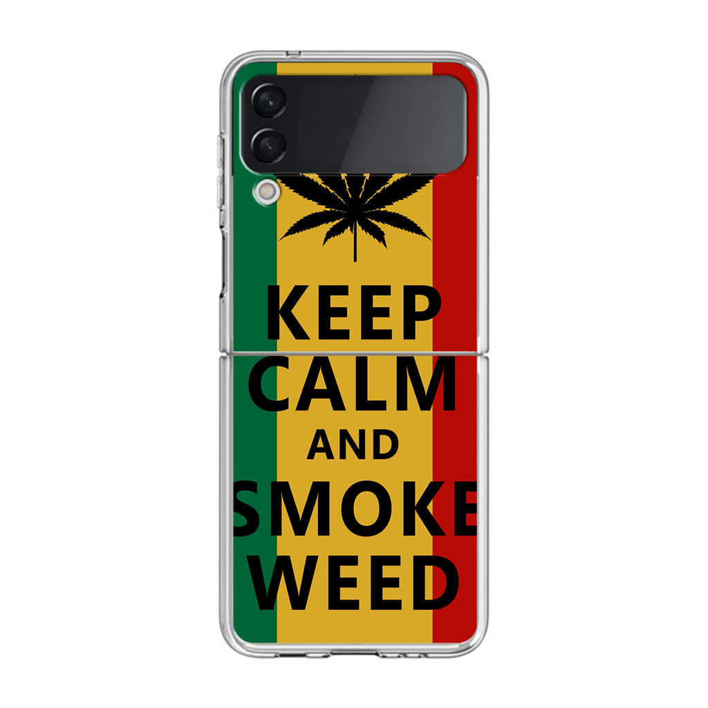 Keep Calm And Smoke Weed Samsung Galaxy Z Flip 3 Case