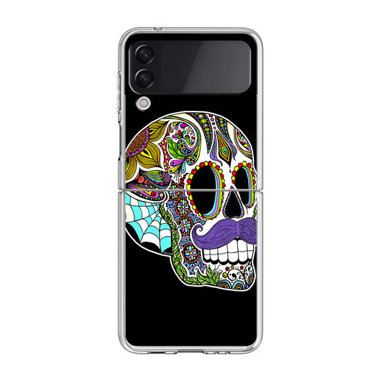 Mustache Sugar Skull Samsung Galaxy Z Flip 3 Case