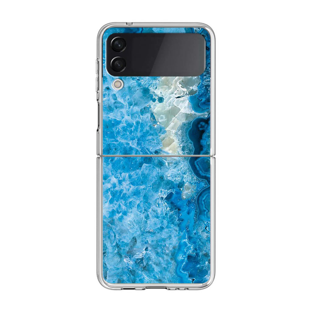 Navy Blue Marble Samsung Galaxy Z Flip 3 Case