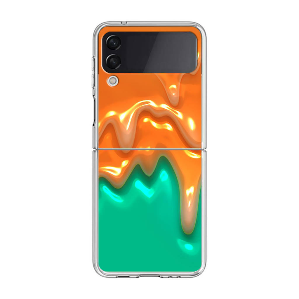 Orange Paint Dripping Samsung Galaxy Z Flip 3 Case