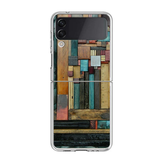 Painted Abstract Wood Sculptures Samsung Galaxy Z Flip 3 Case