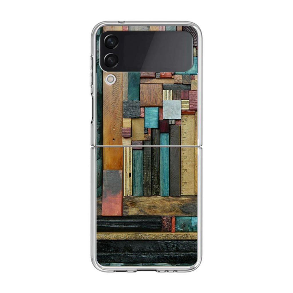 Painted Abstract Wood Sculptures Samsung Galaxy Z Flip 4 Case