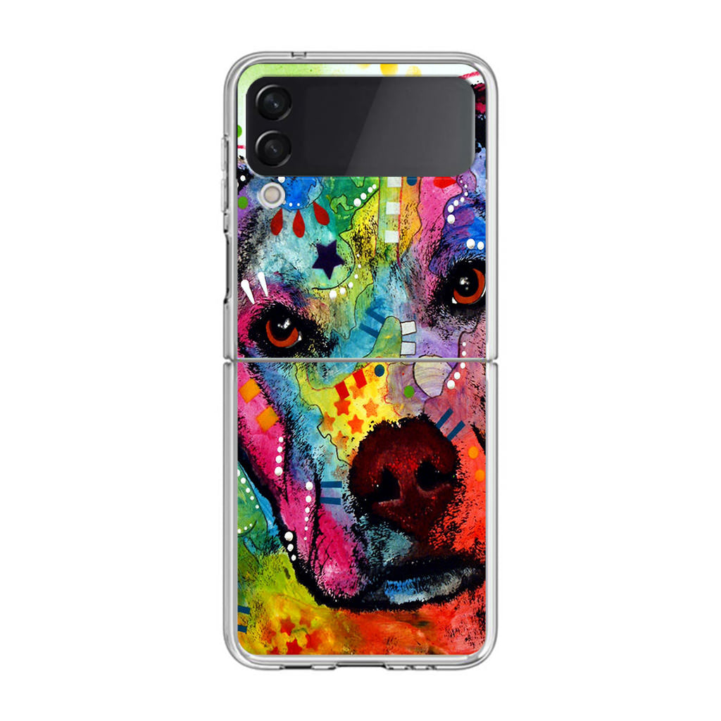 Pitbull Love Painting Samsung Galaxy Z Flip 3 Case