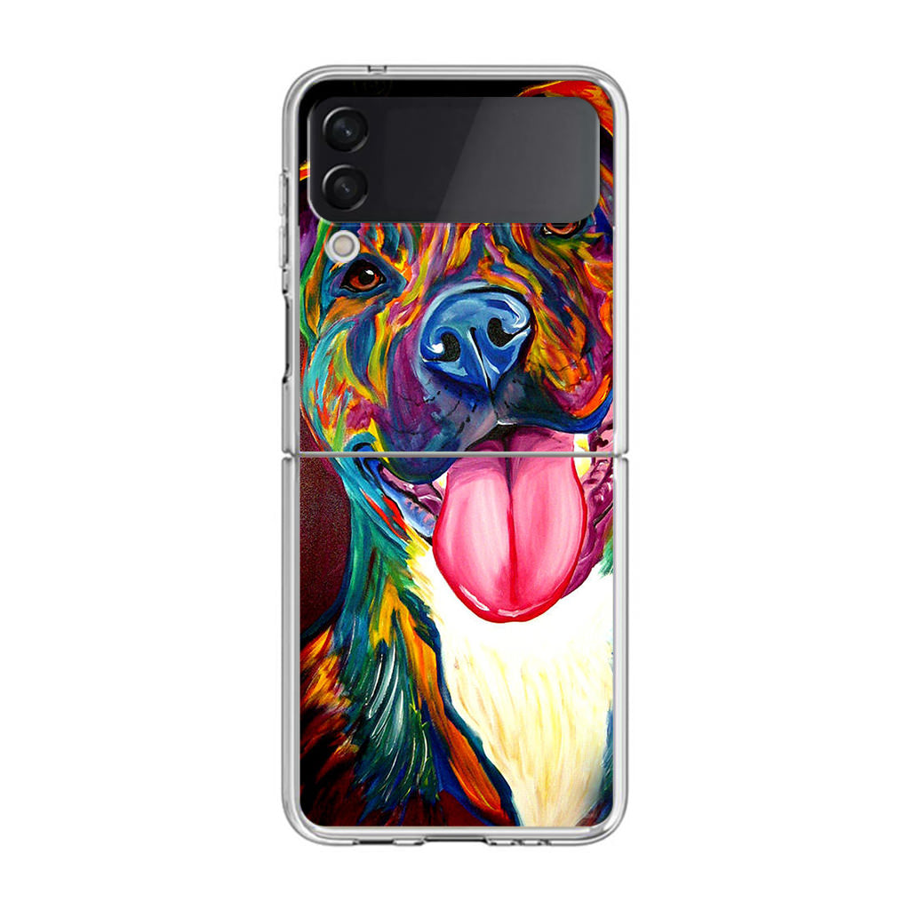 Pitbull Painting Art Samsung Galaxy Z Flip 3 Case