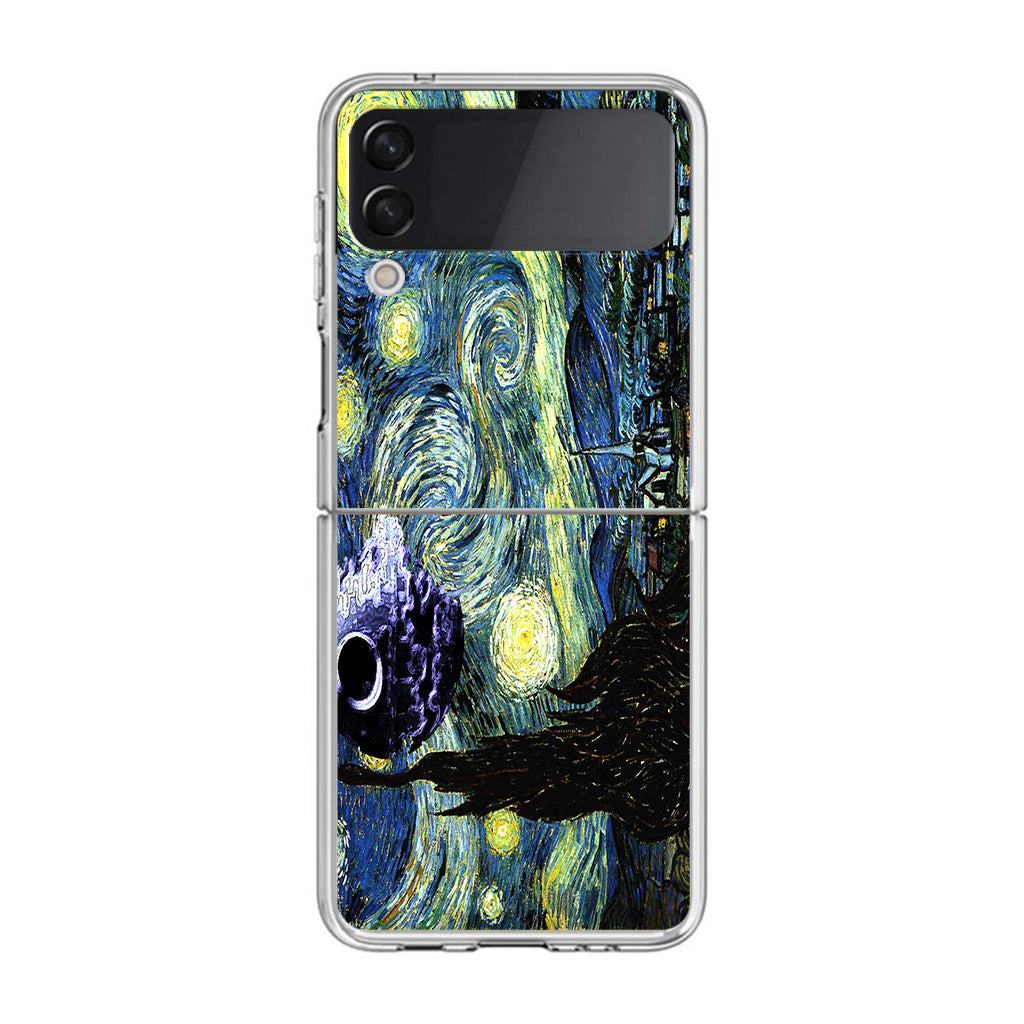 Skellington on a Starry Night Samsung Galaxy Z Flip 3 Case