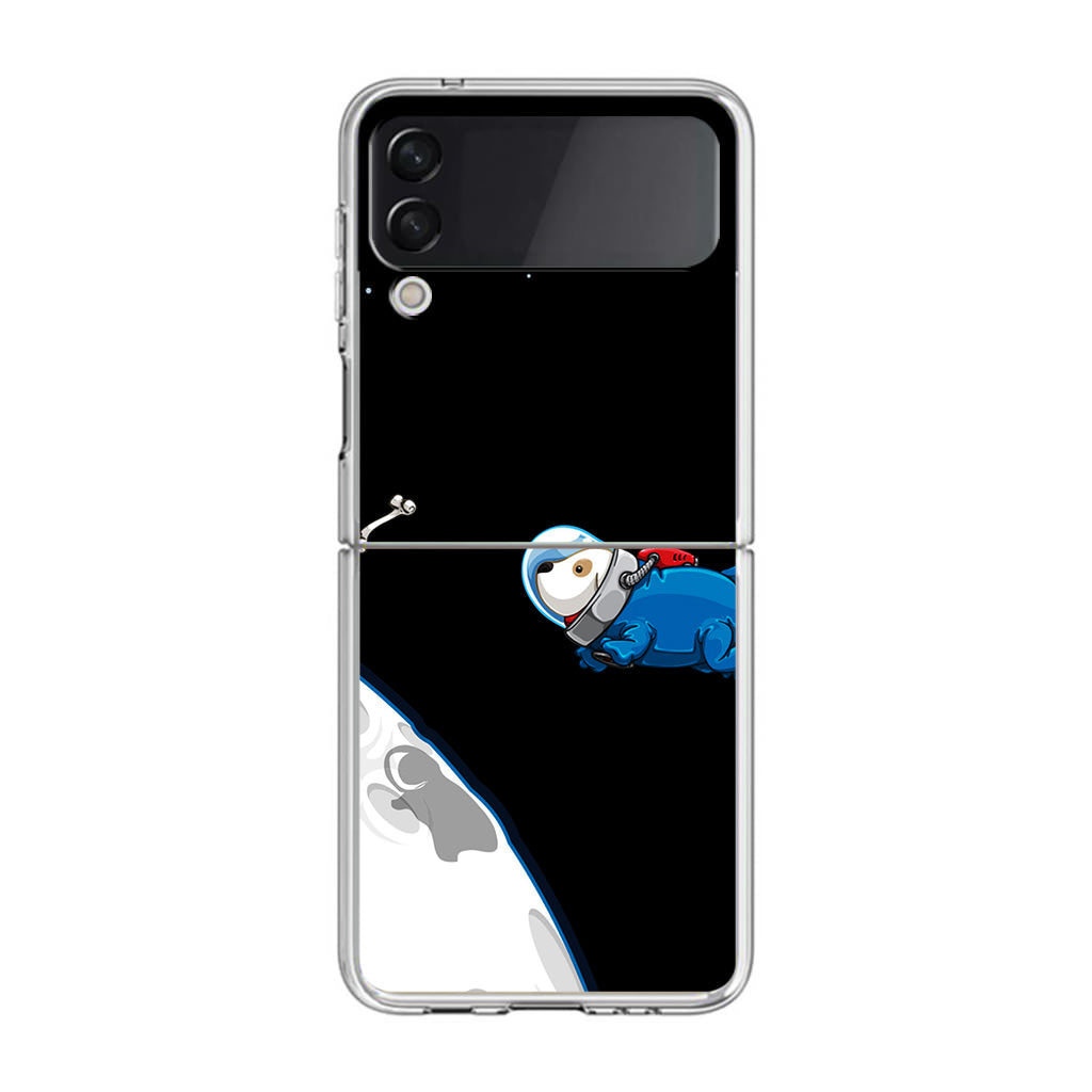 Space Dog Chasing A Bone Samsung Galaxy Z Flip 3 Case