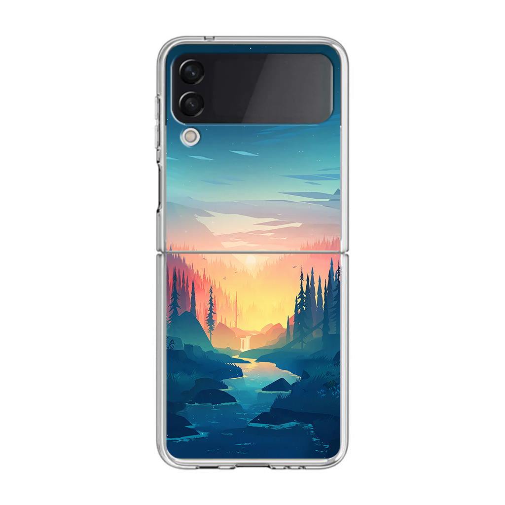 Sunset at The River Samsung Galaxy Z Flip 3 Case